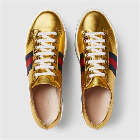 scarpe gucci oro donba|gucci women's sneakers.